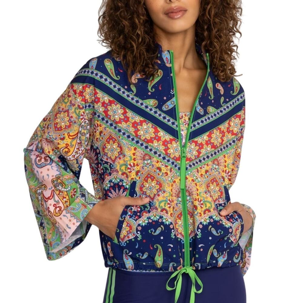 Johnny Was Breamar Kimono Sleeve Zip Jacket Boho Paisley Size Medium - Picture 6 of 7